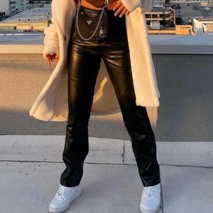 White Fox Boutique You’ve Got It PU Pants Black